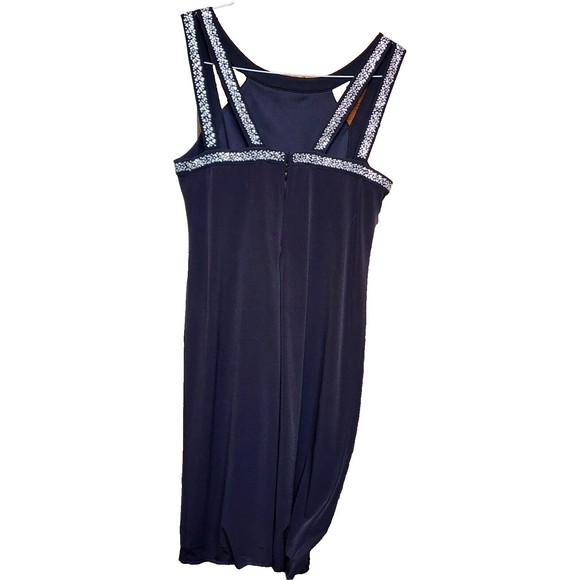 Calvin Klein Women's Black A-Line Cocktail Dress Size 4 Elegant Embellished - Picture 2 of 9